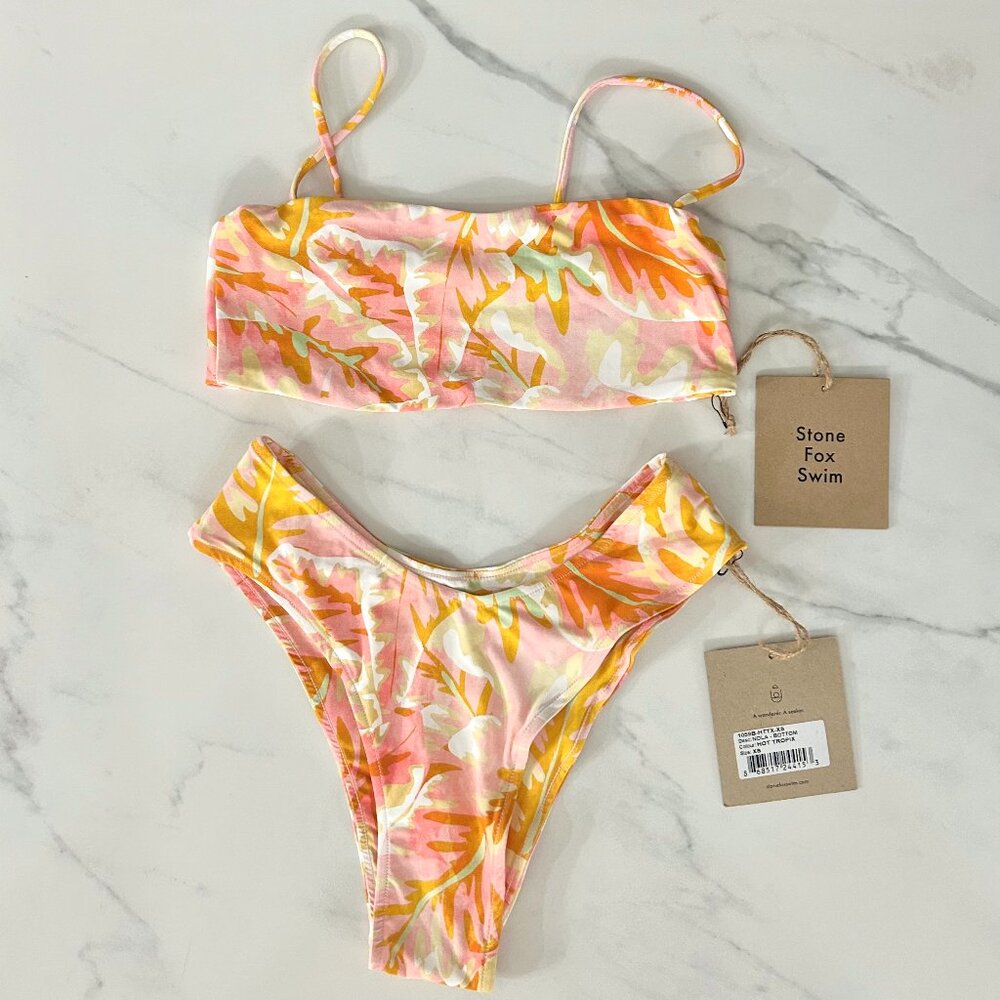 Stone Fox Swim Bliss Top & Nola Bottom Set - Hot Tropix (REVOLVE) - XS